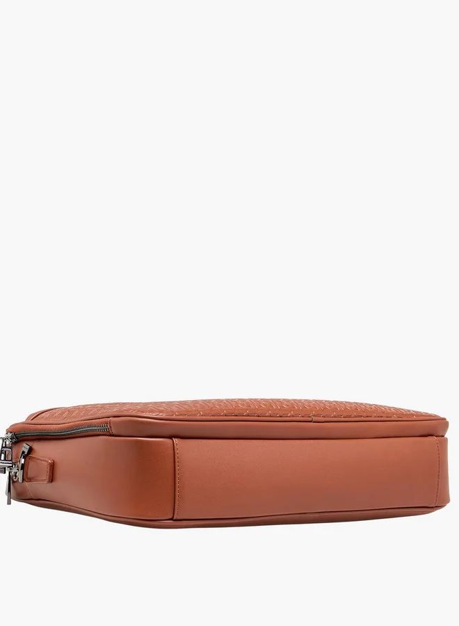 DUCHINI TAN Men Monogram Textured Laptop Bag for Men | Best Price UAE